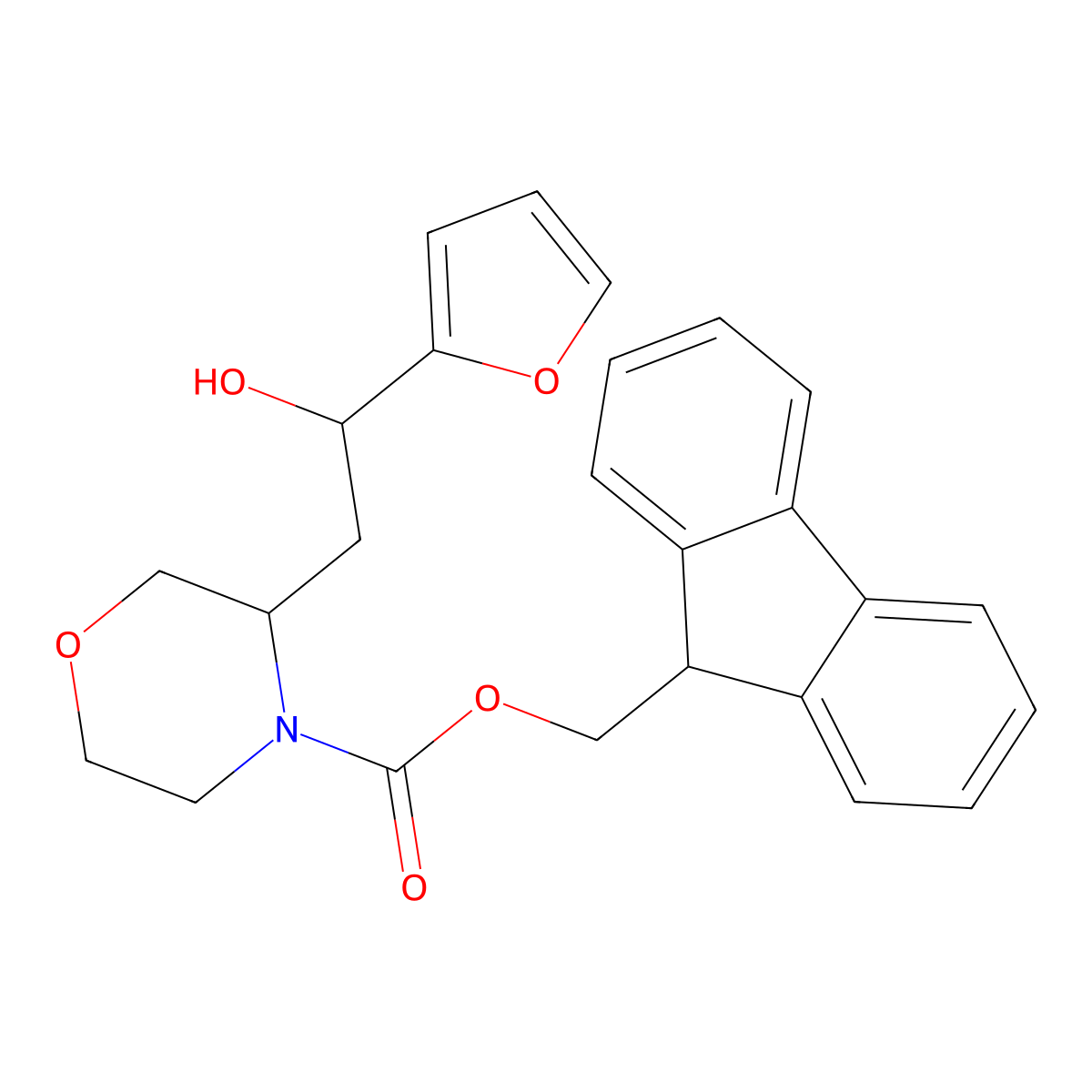 (9H-fluoren-9-yl)methyl 3-[2-(furan-2-yl)-2-hydroxyethyl]morpholine-4-carboxylate molecular structure, CAS 2763908-18-3