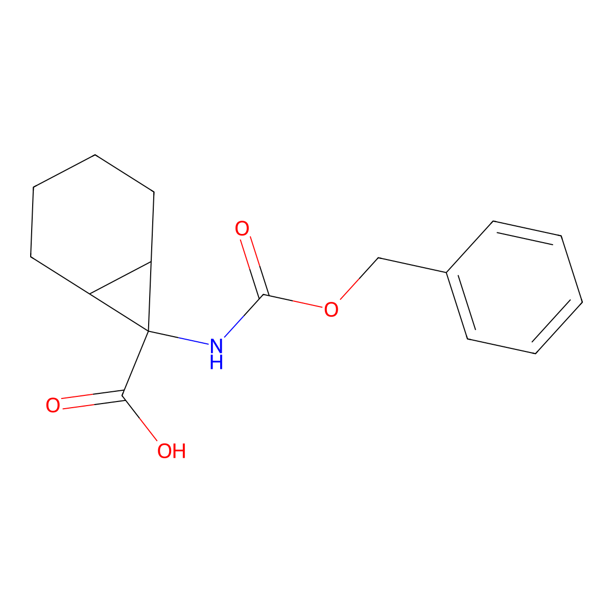 7-{[(Benzyloxy)carbonyl]amino}bicyclo[4.1.0]heptane-7-carboxylic acid molecular structure, CAS 2763908-29-6