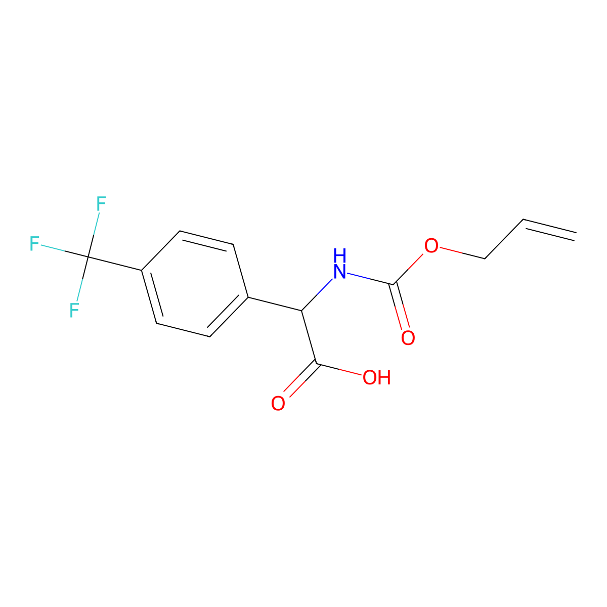 2-{[(Prop-2-en-1-yloxy)carbonyl]amino}-2-[4-(trifluoromethyl)phenyl]acetic acid molecular structure, CAS 2763908-30-9