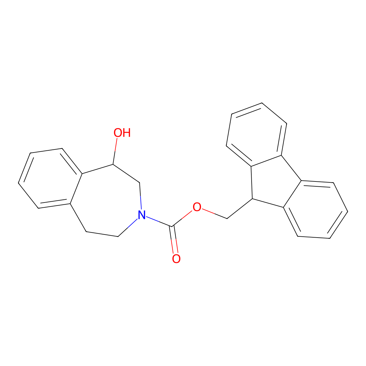 (9H-fluoren-9-yl)methyl 1-hydroxy-2,3,4,5-tetrahydro-1H-3-benzazepine-3-carboxylate molecular structure, CAS 2763908-47-8