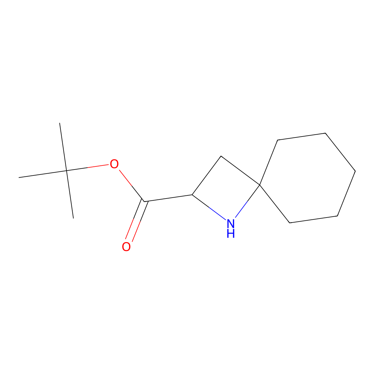 Tert-butyl 1-azaspiro[3.5]nonane-2-carboxylate molecular structure, CAS 2763908-48-9