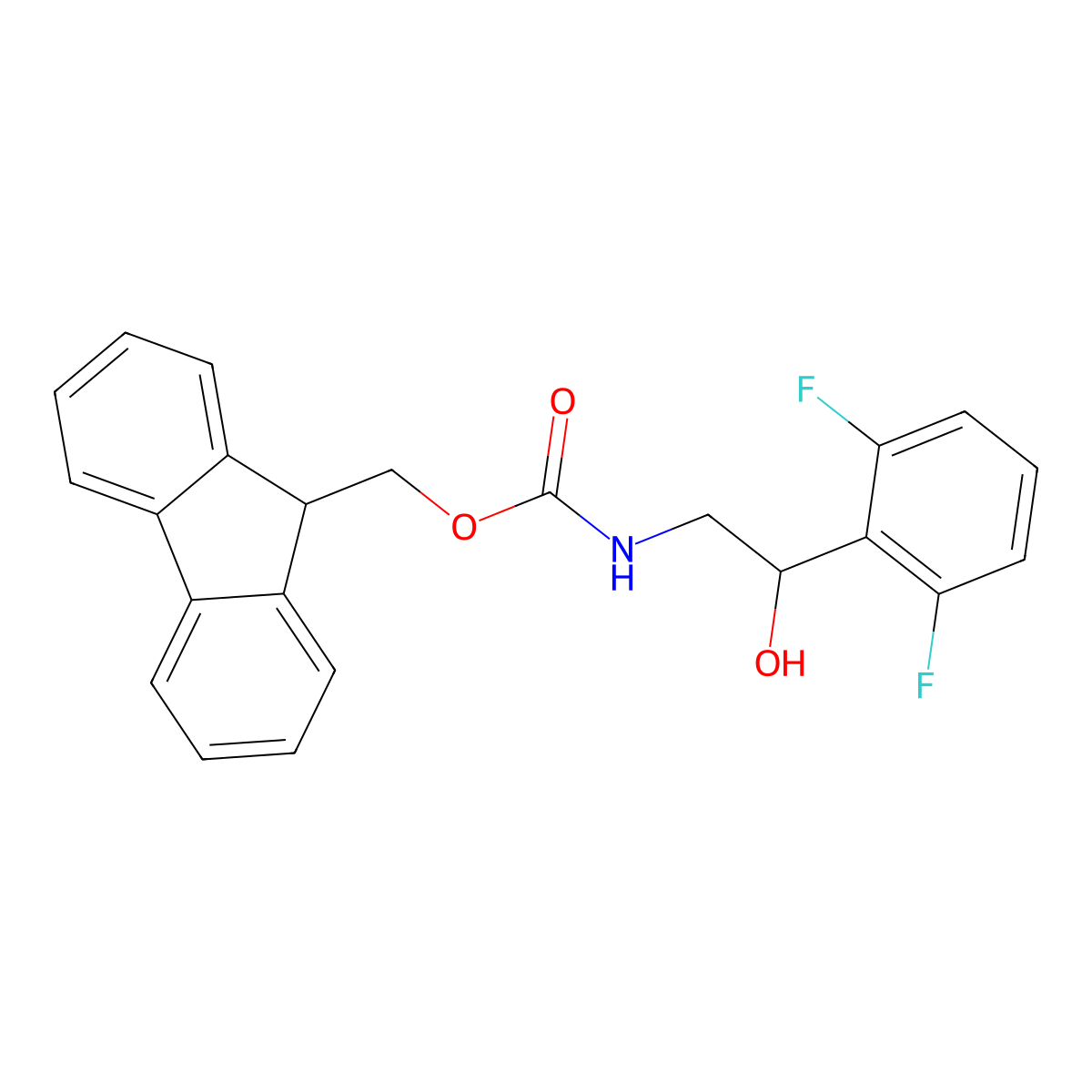 (9H-fluoren-9-yl)methyl N-[2-(2,6-difluorophenyl)-2-hydroxyethyl]carbamate molecular structure, CAS 2763908-54-7