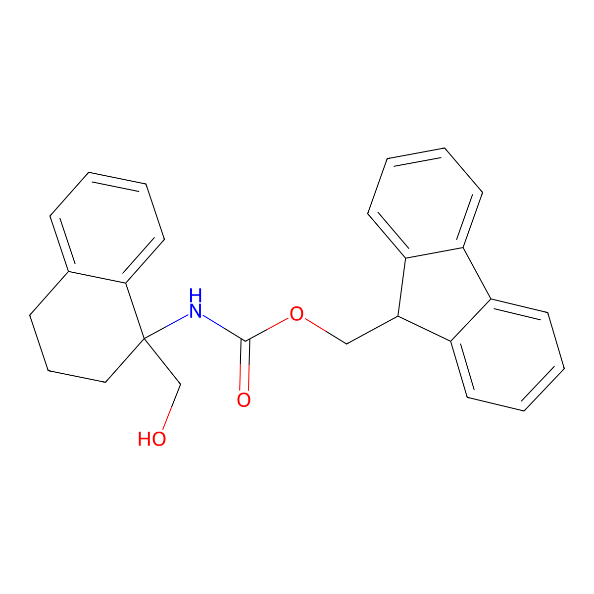 (9H-fluoren-9-yl)methyl N-[1-(hydroxymethyl)-1,2,3,4-tetrahydronaphthalen-1-yl]carbamate molecular structure, CAS 2763908-59-2