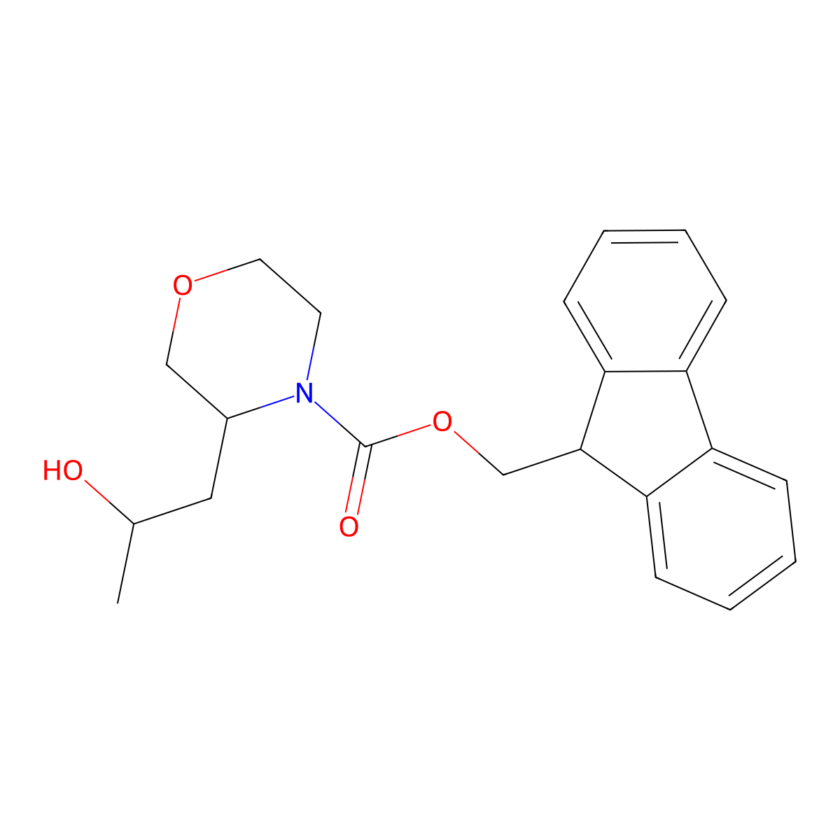 (9H-fluoren-9-yl)methyl 3-(2-hydroxypropyl)morpholine-4-carboxylate molecular structure, CAS 2763908-64-9