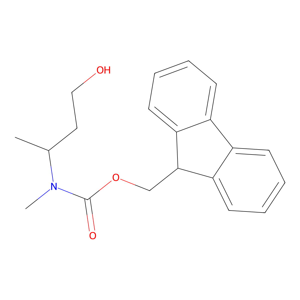 (9H-fluoren-9-yl)methyl N-(4-hydroxybutan-2-yl)-N-methylcarbamate molecular structure, CAS 2763908-65-0