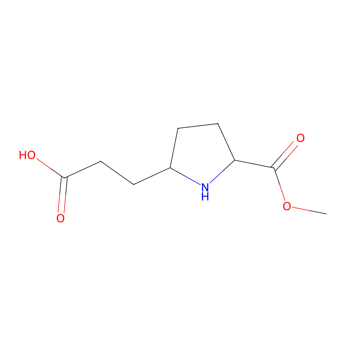 3-[5-(Methoxycarbonyl)pyrrolidin-2-yl]propanoic acid molecular structure, CAS 2763908-82-1