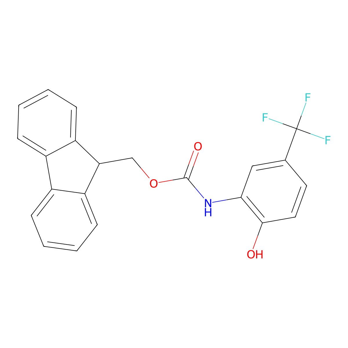 (9H-fluoren-9-yl)methyl N-[2-hydroxy-5-(trifluoromethyl)phenyl]carbamate molecular structure, CAS 2763908-85-4