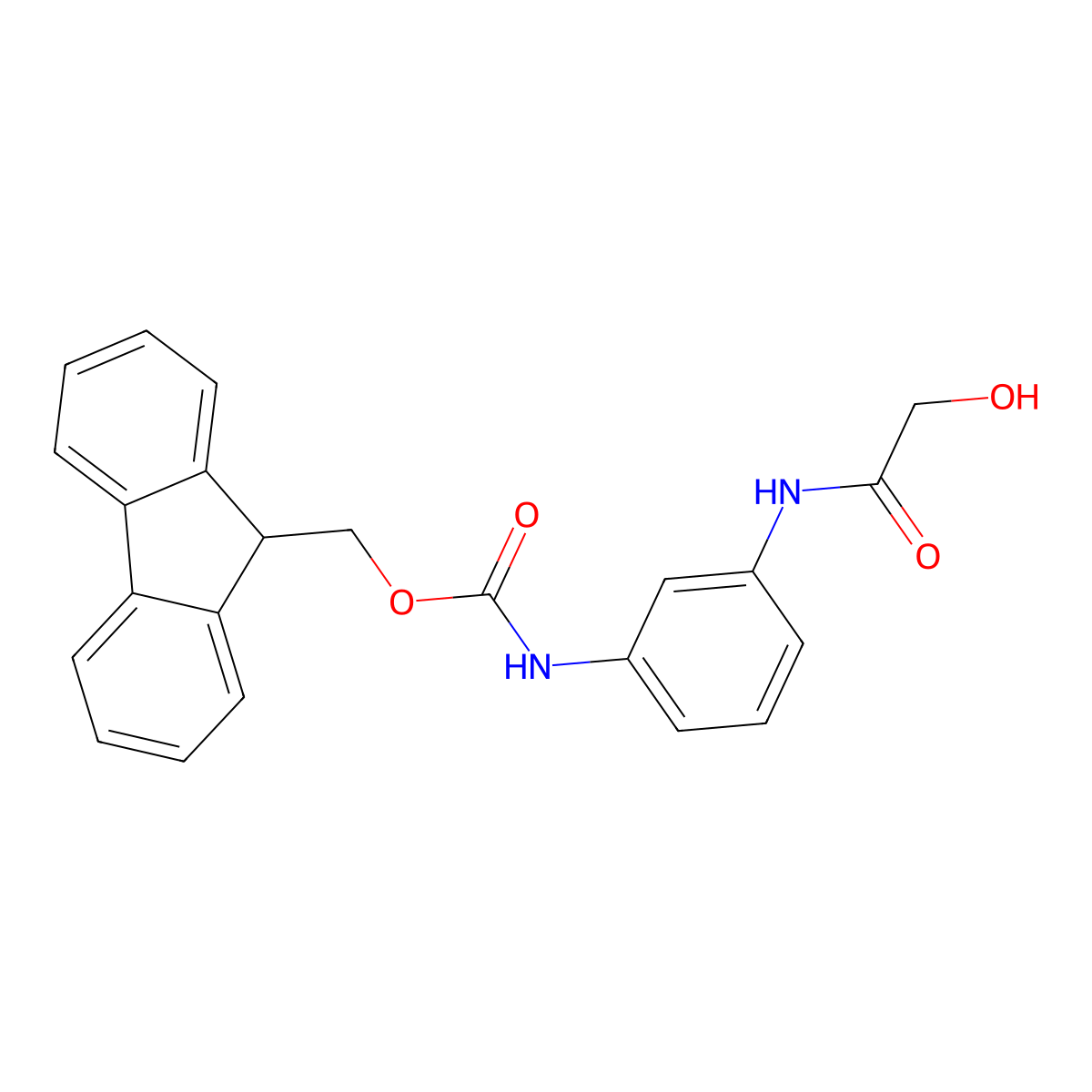 (9H-fluoren-9-yl)methyl N-[3-(2-hydroxyacetamido)phenyl]carbamate molecular structure, CAS 2763908-90-1