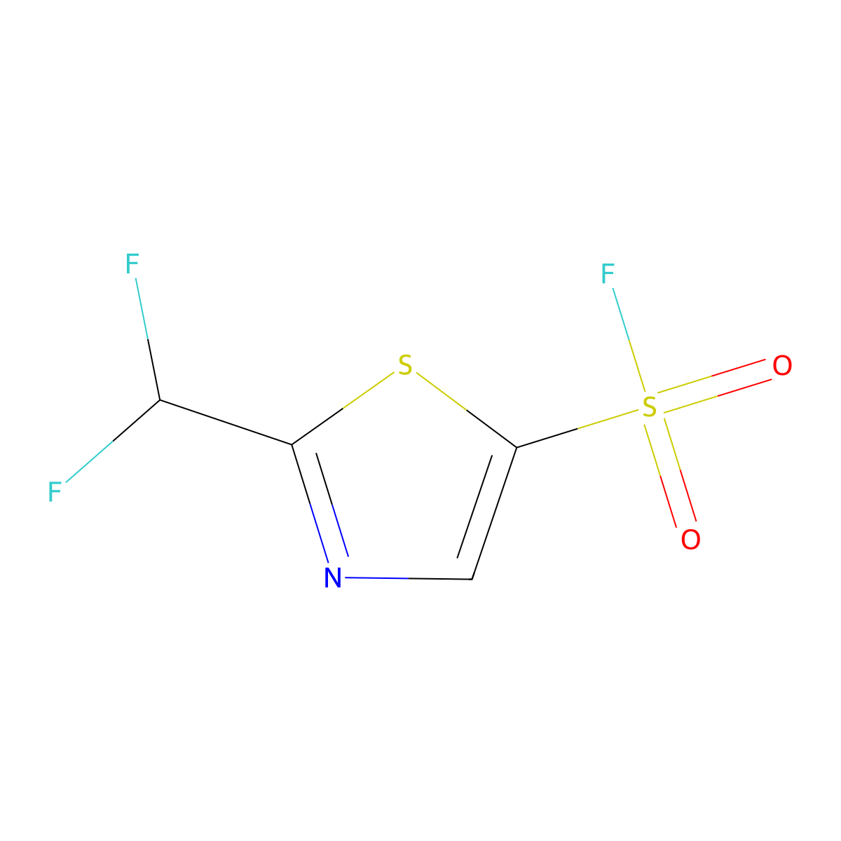 2-(Difluoromethyl)-1,3-thiazole-5-sulfonyl fluoride molecular structure, CAS 2763908-92-3