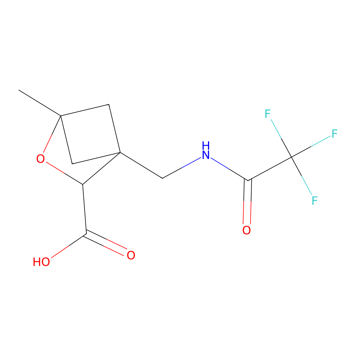 1-Methyl-4-[(2,2,2-trifluoroacetamido)methyl]-2-oxabicyclo[2.1.1]hexane-3-carboxylic acid molecular structure, CAS 2763908-98-9