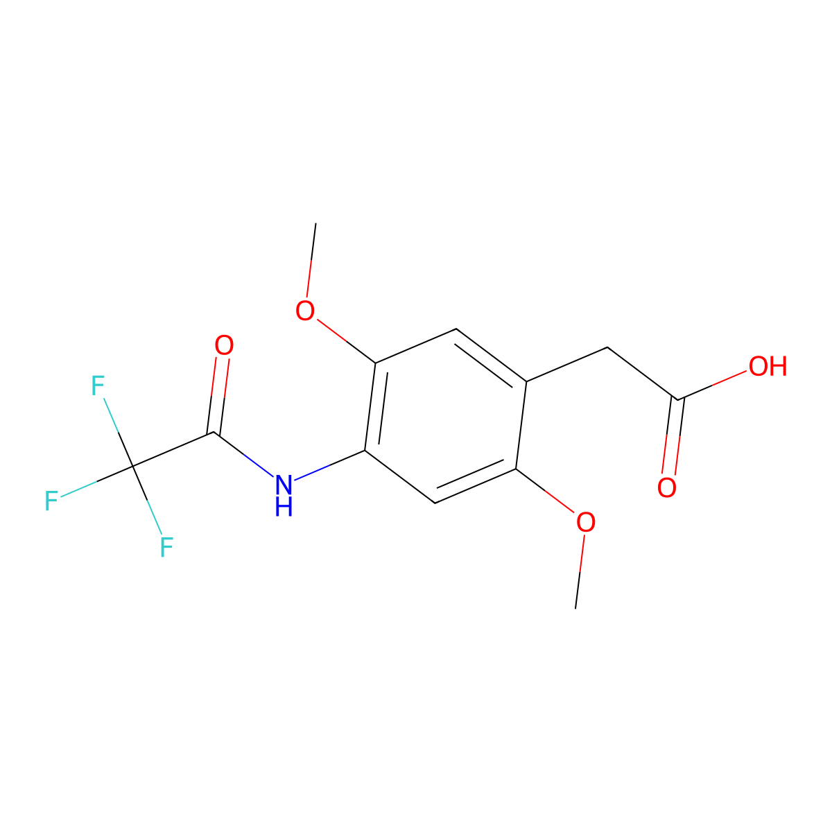 2-[2,5-Dimethoxy-4-(2,2,2-trifluoroacetamido)phenyl]acetic acid molecular structure, CAS 2763909-08-4