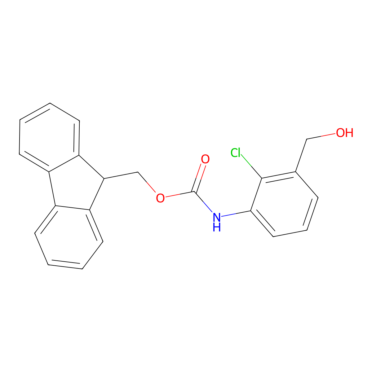 (9H-fluoren-9-yl)methyl N-[2-chloro-3-(hydroxymethyl)phenyl]carbamate molecular structure, CAS 2763909-09-5