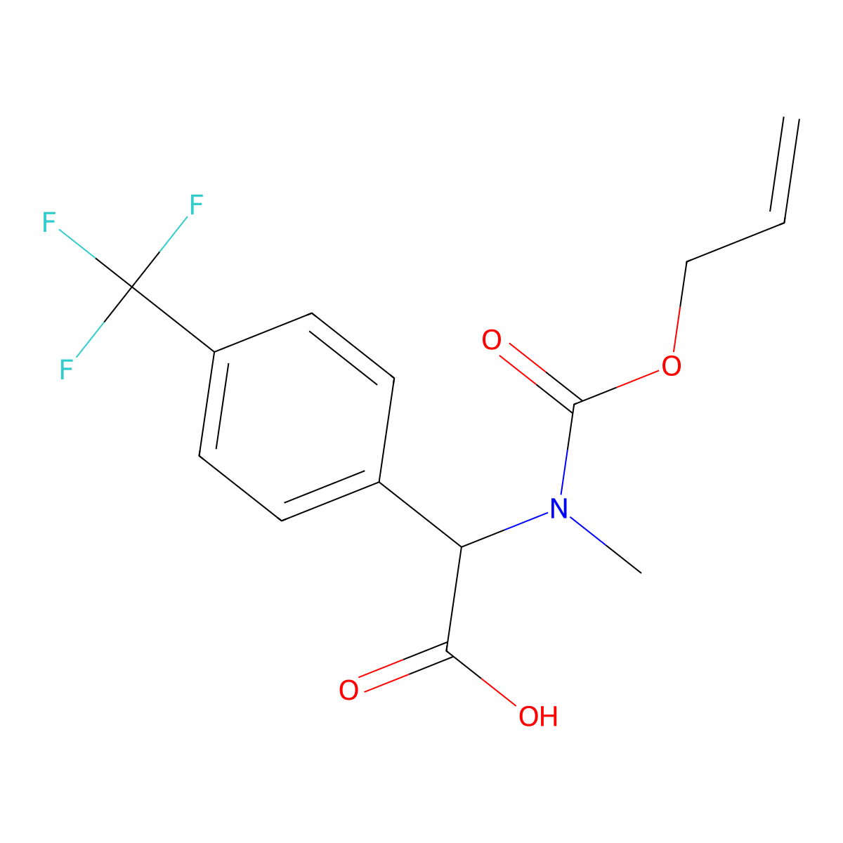 2-{Methyl[(prop-2-en-1-yloxy)carbonyl]amino}-2-[4-(trifluoromethyl)phenyl]acetic acid molecular structure, CAS 2763909-11-9