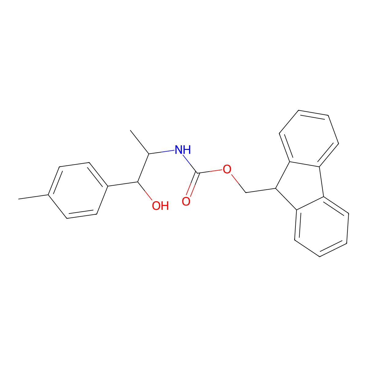 (9H-fluoren-9-yl)methyl N-[1-hydroxy-1-(4-methylphenyl)propan-2-yl]carbamate molecular structure, CAS 2763909-14-2