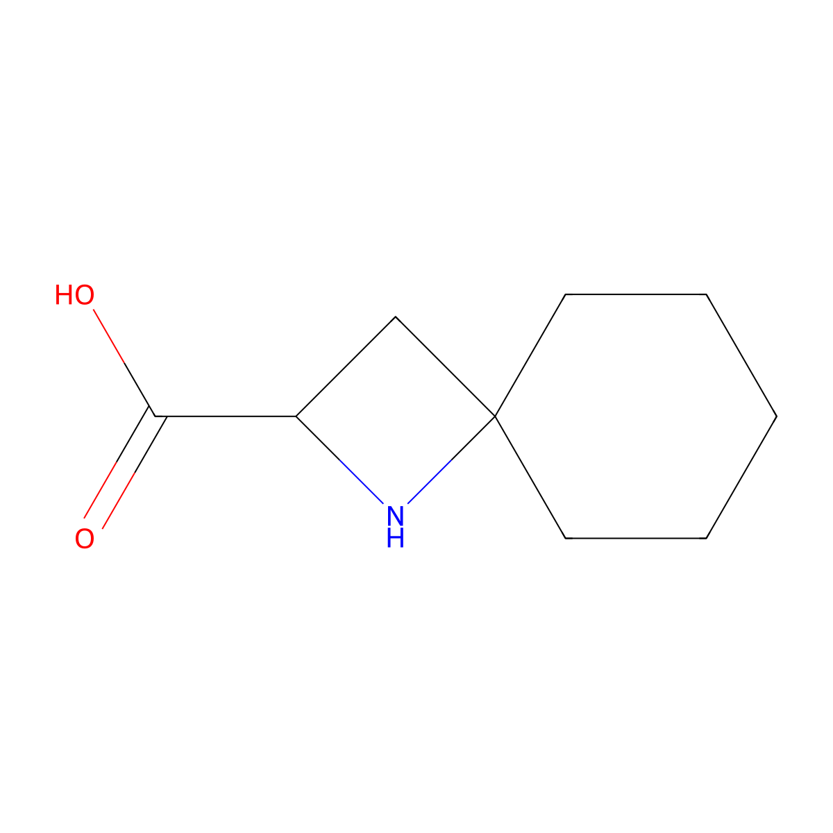 1-Azaspiro[3.5]nonane-2-carboxylic acid molecular structure, CAS 2763909-18-6