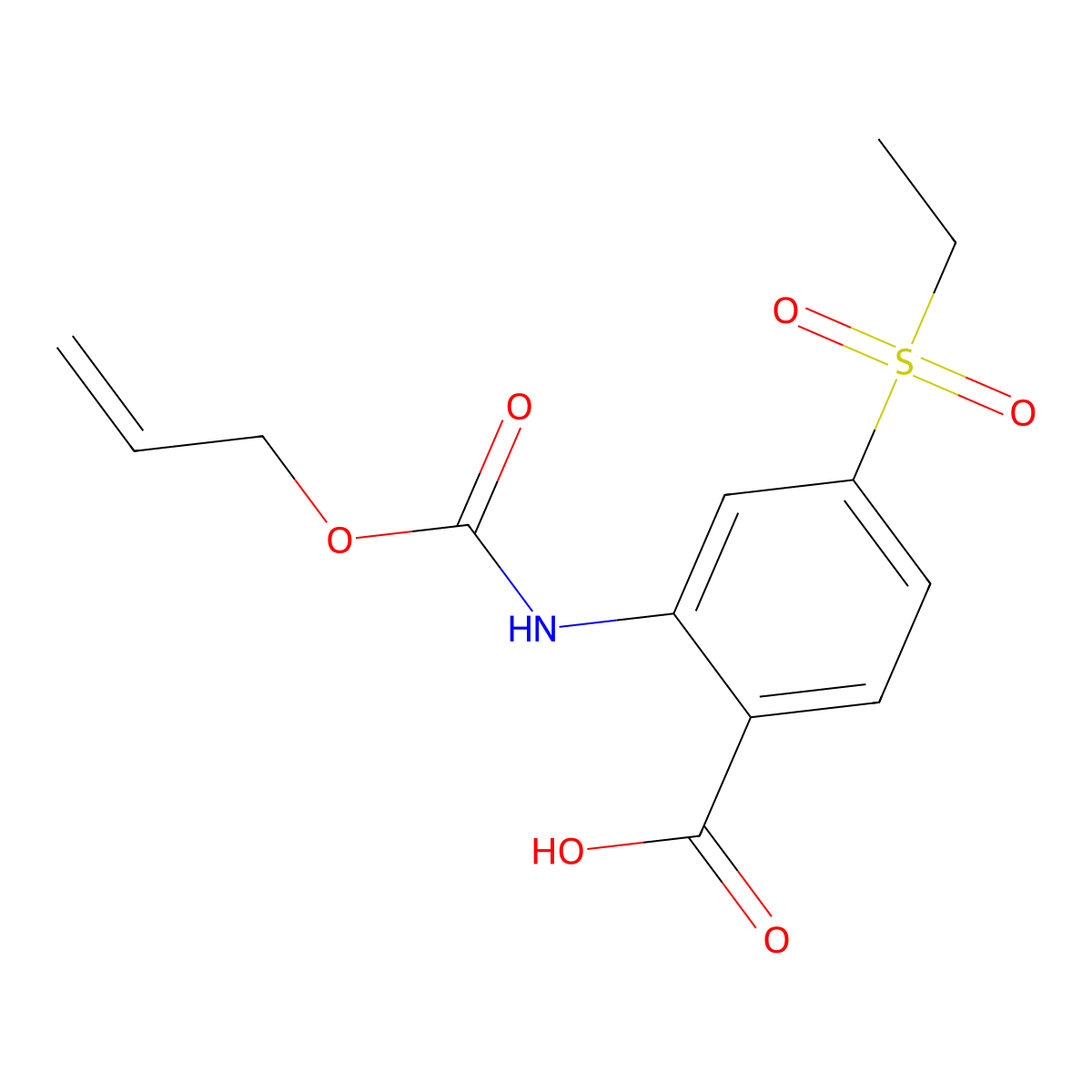 4-(Ethanesulfonyl)-2-{[(prop-2-en-1-yloxy)carbonyl]amino}benzoic acid molecular structure, CAS 2763909-23-3