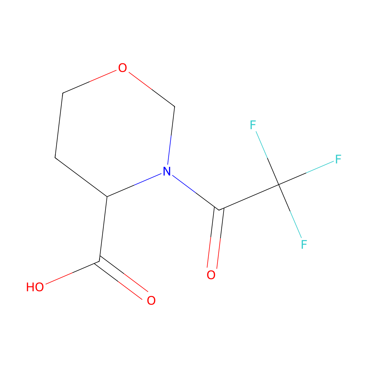 3-(2,2,2-Trifluoroacetyl)-1,3-oxazinane-4-carboxylic acid molecular structure, CAS 2763909-29-9