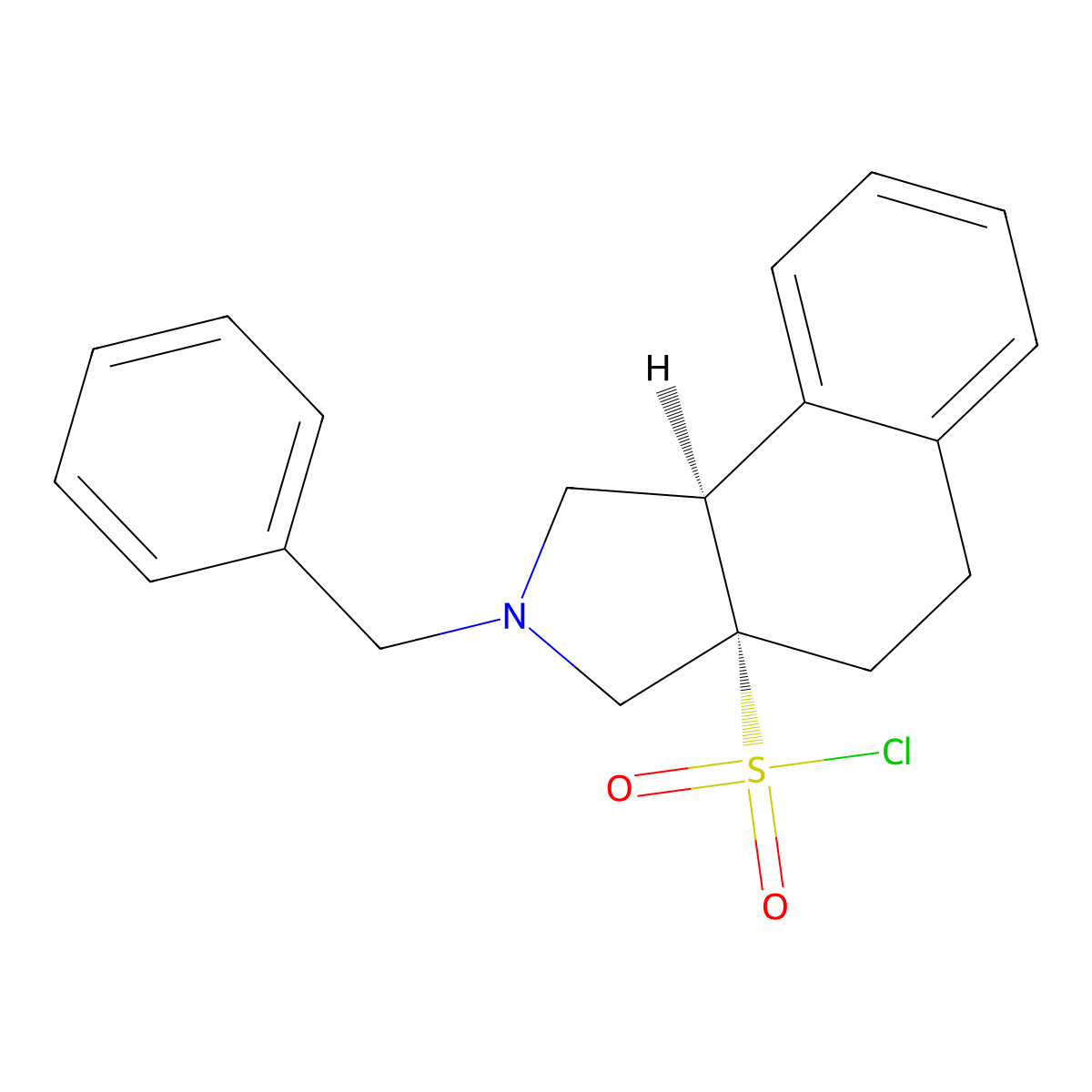 rac-(3aR,9bS)-2-benzyl-1H,2H,3H,3aH,4H,5H,9bH-benzo[e]isoindole-3a-sulfonyl chloride molecular structure, CAS 2763909-32-4