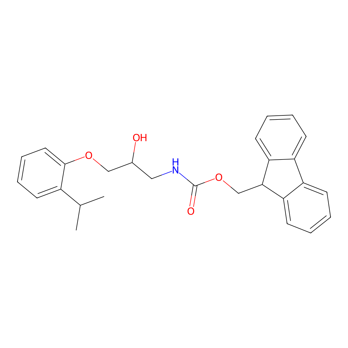 (9H-fluoren-9-yl)methyl N-{2-hydroxy-3-[2-(propan-2-yl)phenoxy]propyl}carbamate molecular structure, CAS 2763909-33-5