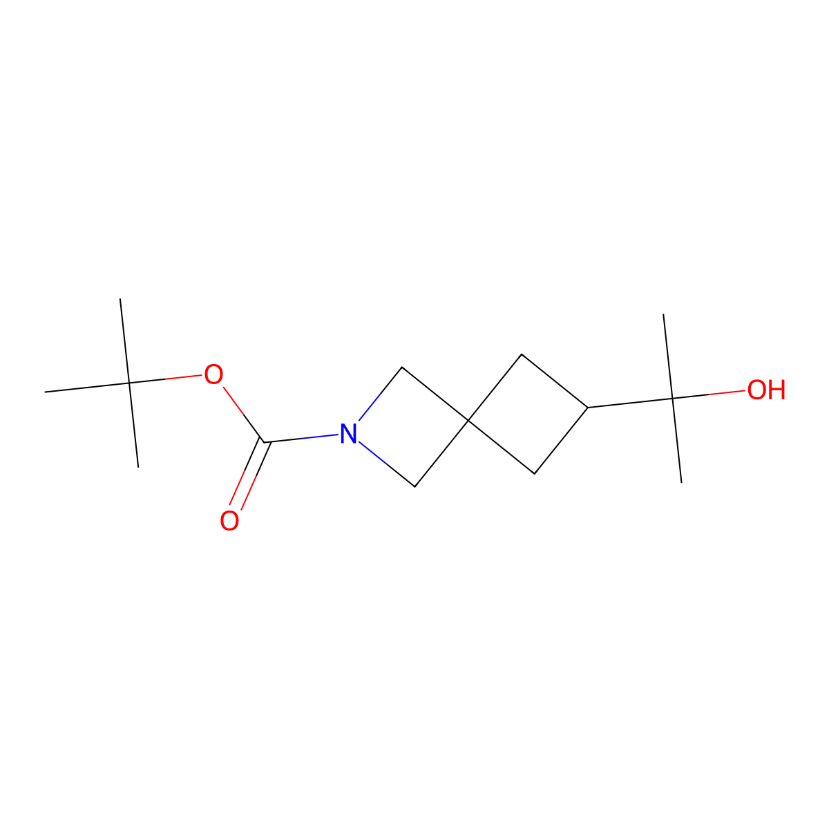 Tert-butyl 6-(2-hydroxypropan-2-yl)-2-azaspiro[3.3]heptane-2-carboxylate molecular structure, CAS 2763909-35-7