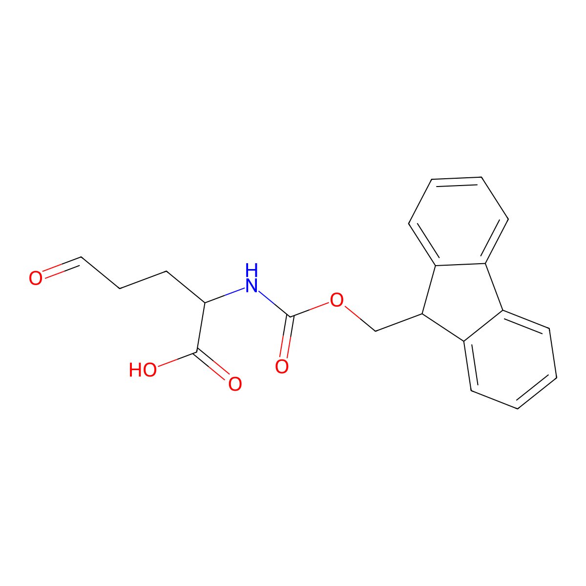 2-({[(9H-fluoren-9-yl)methoxy]carbonyl}amino)-5-oxopentanoic acid molecular structure, CAS 2763909-41-5