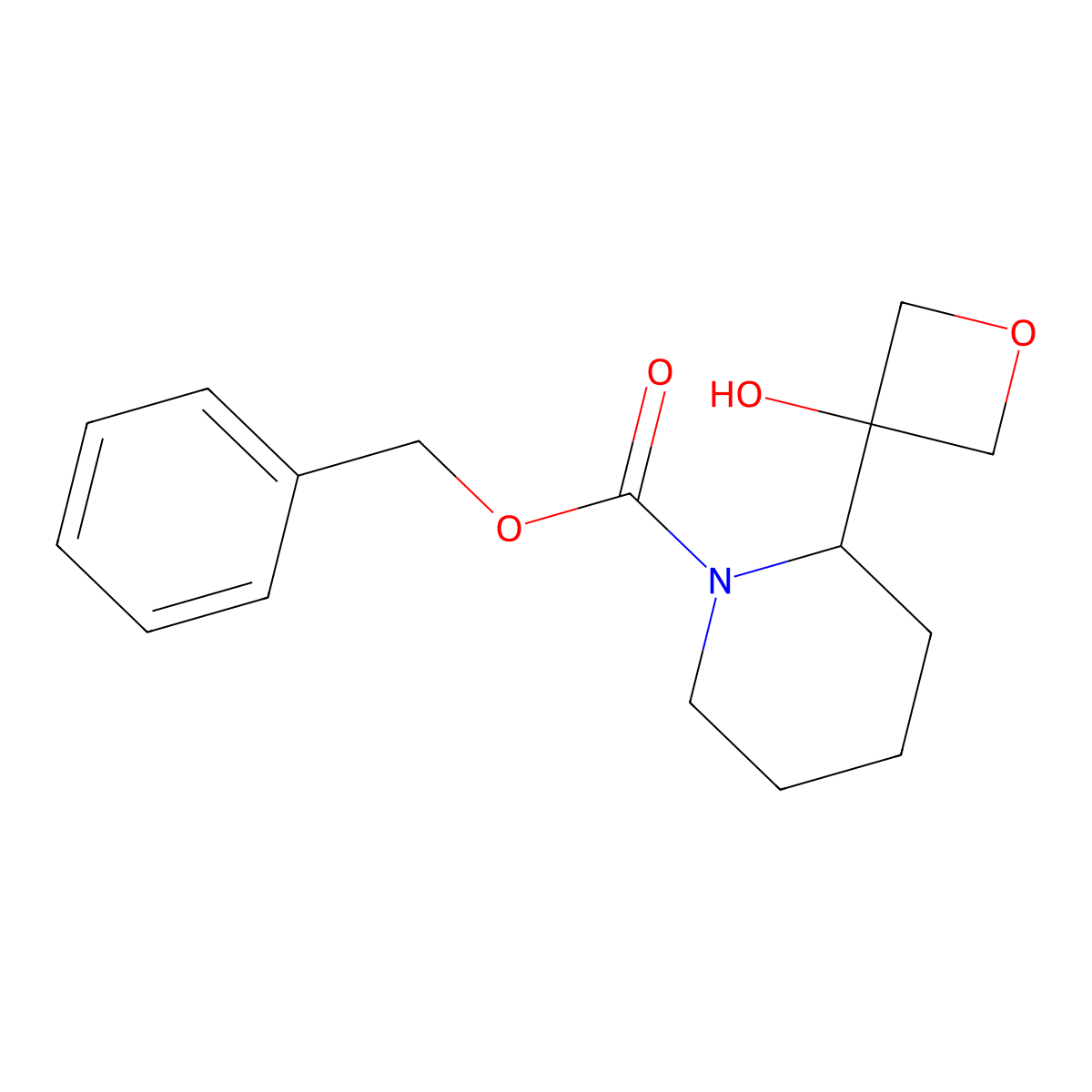 Benzyl 2-(3-hydroxyoxetan-3-yl)piperidine-1-carboxylate molecular structure, CAS 2763909-62-0