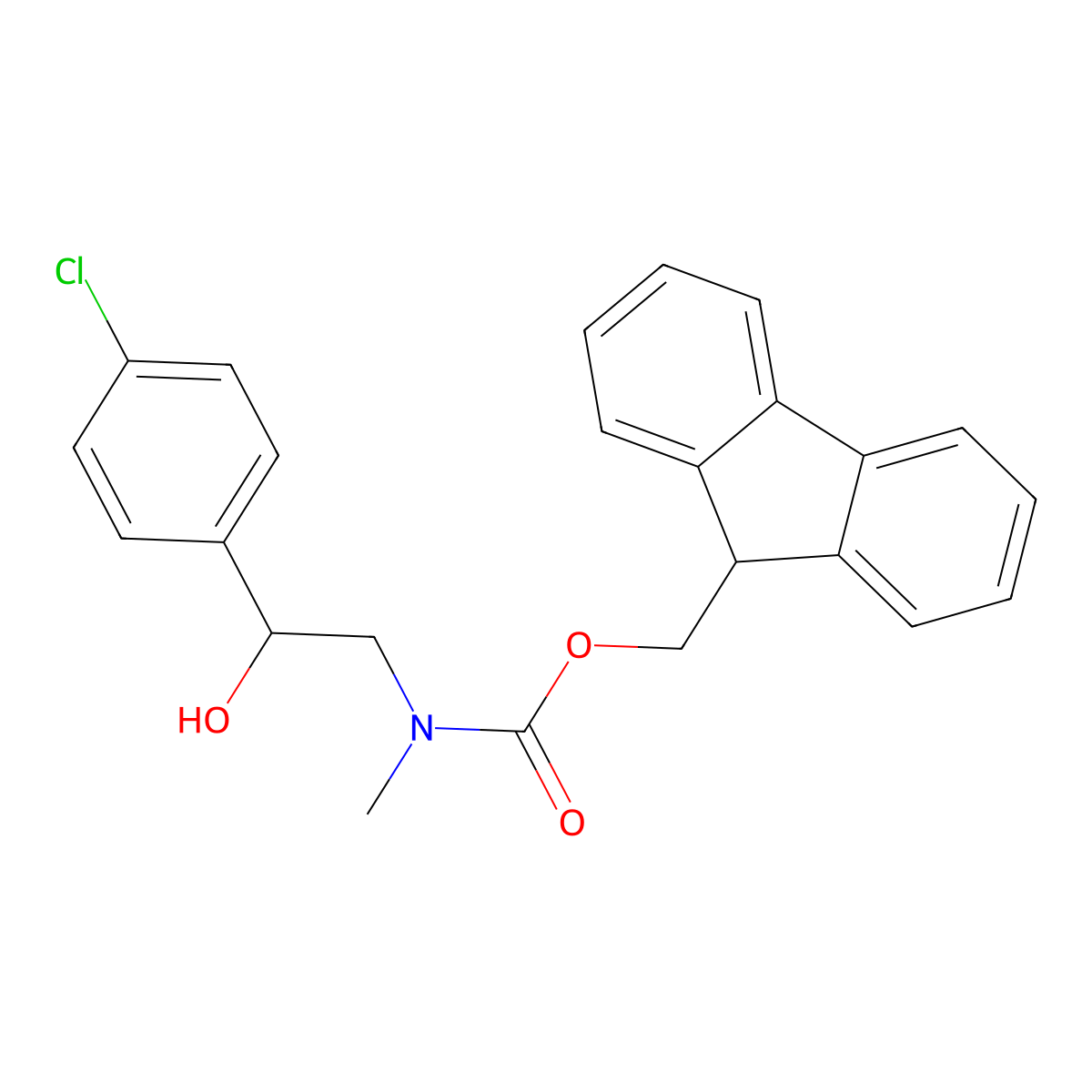 (9H-fluoren-9-yl)methyl N-[2-(4-chlorophenyl)-2-hydroxyethyl]-N-methylcarbamate molecular structure, CAS 2763909-67-5