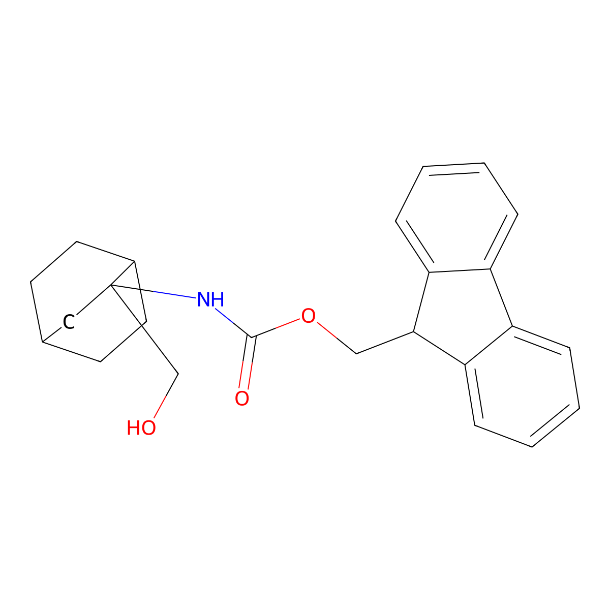 (9H-fluoren-9-yl)methyl N-[2-(hydroxymethyl)bicyclo[2.2.2]octan-2-yl]carbamate molecular structure, CAS 2763909-71-1