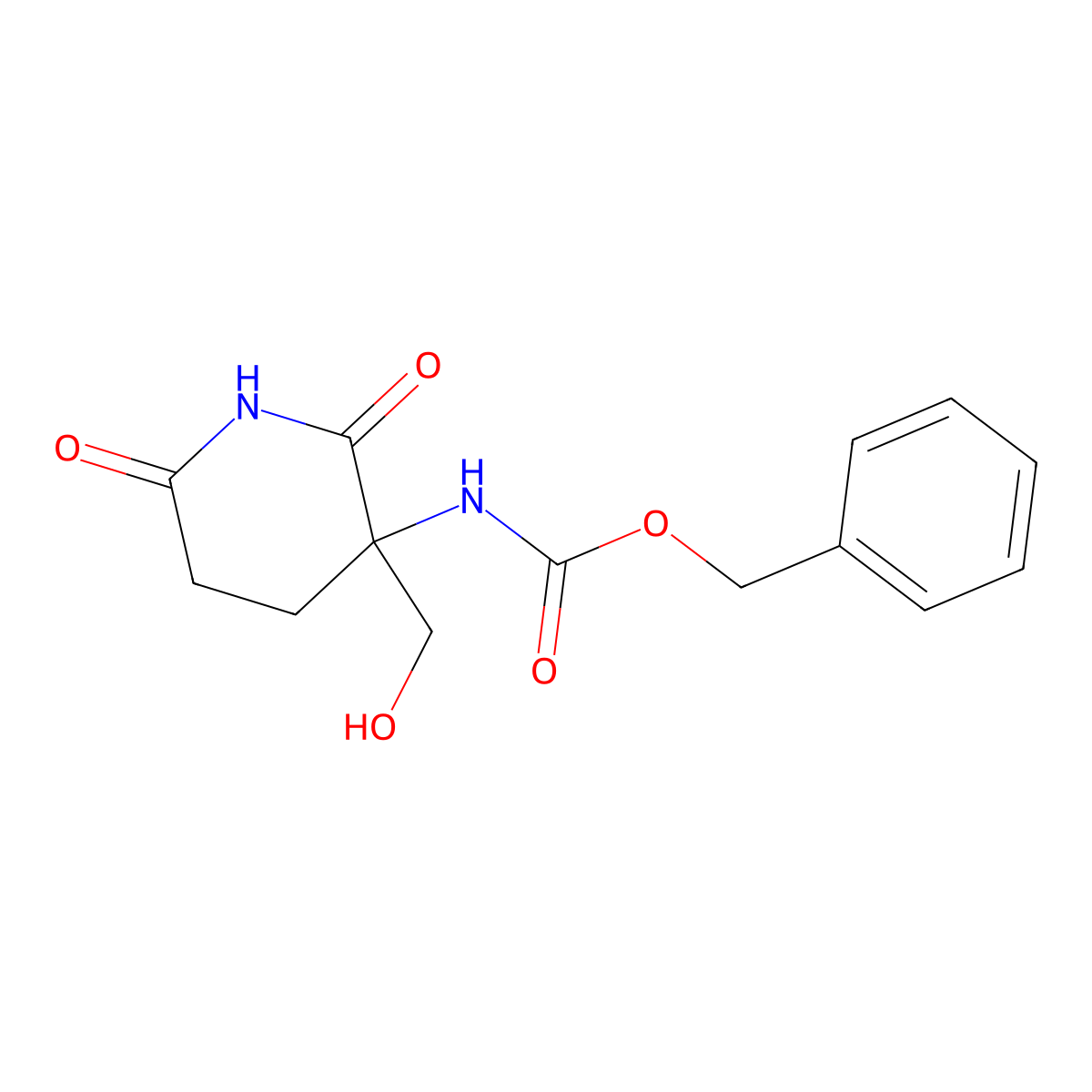benzyl N-[3-(hydroxymethyl)-2,6-dioxopiperidin-3-yl]carbamate molecular structure, CAS 2763909-94-8