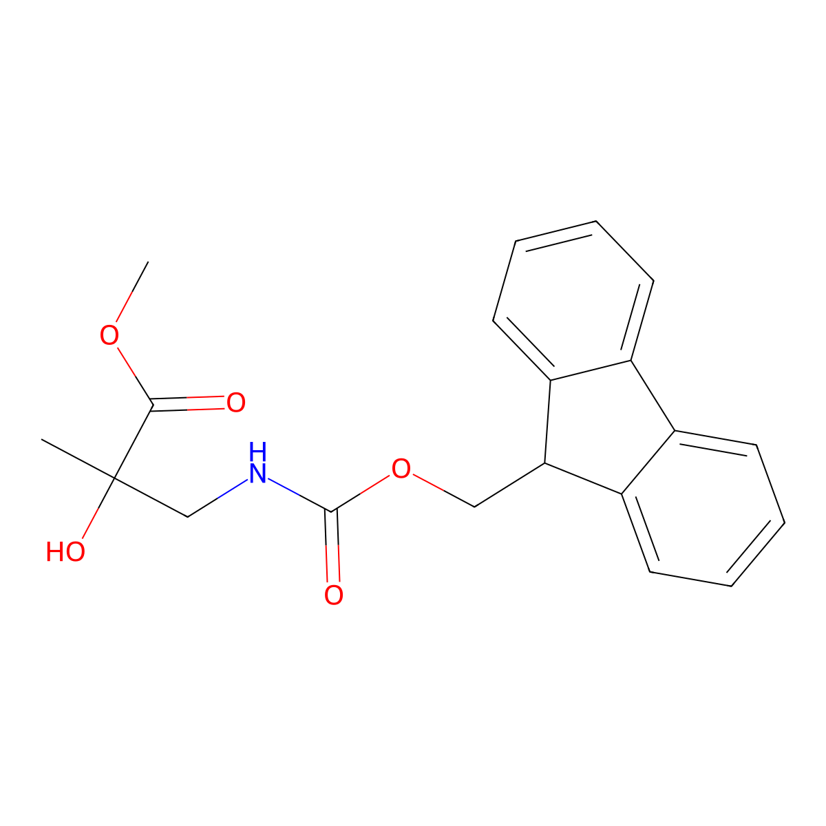 methyl 3-({[(9H-fluoren-9-yl)methoxy]carbonyl}amino)-2-hydroxy-2-methylpropanoate molecular structure, CAS 2763910-02-5