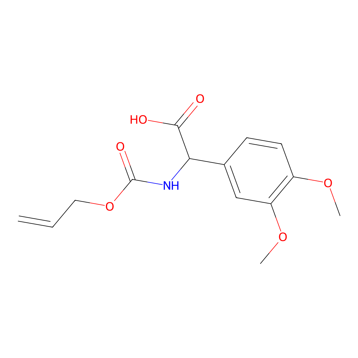 2-(3,4-Dimethoxyphenyl)-2-{[(prop-2-en-1-yloxy)carbonyl]amino}acetic acid molecular structure, CAS 2763911-39-1