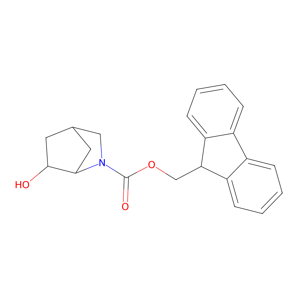 rac-(9H-fluoren-9-yl)methyl (1R,4S,6R)-6-hydroxy-2-azabicyclo[2.2.1]heptane-2-carboxylate molecular structure, CAS 2763911-41-5