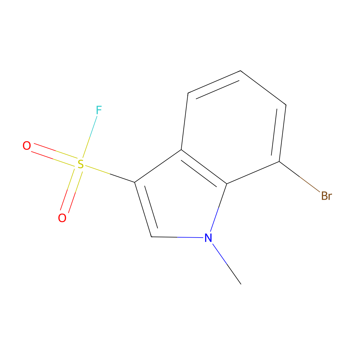 7-bromo-1-methyl-1H-indole-3-sulfonyl fluoride molecular structure, CAS 2763911-42-6