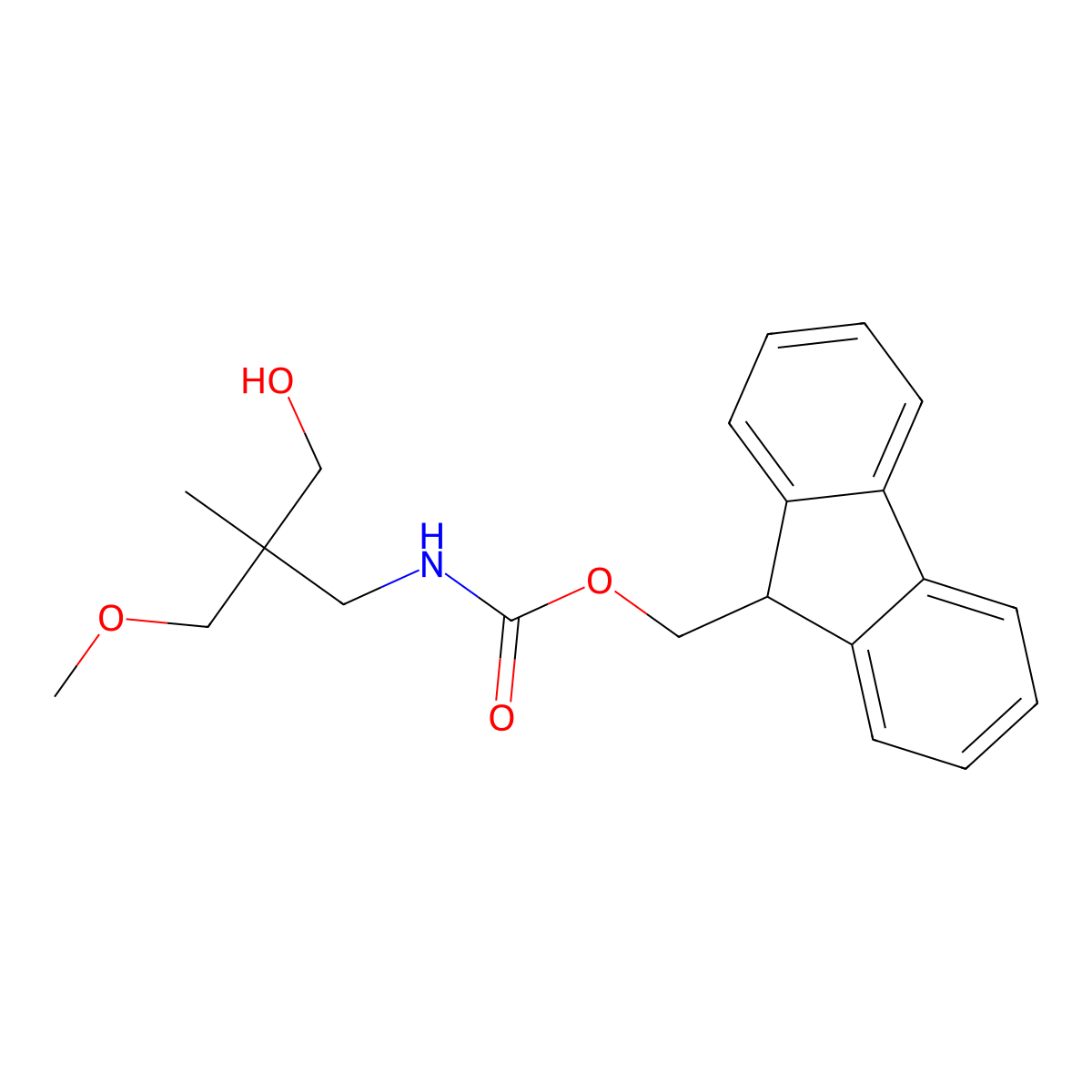 (9H-fluoren-9-yl)methyl N-[3-hydroxy-2-(methoxymethyl)-2-methylpropyl]carbamate molecular structure, CAS 2763911-56-2