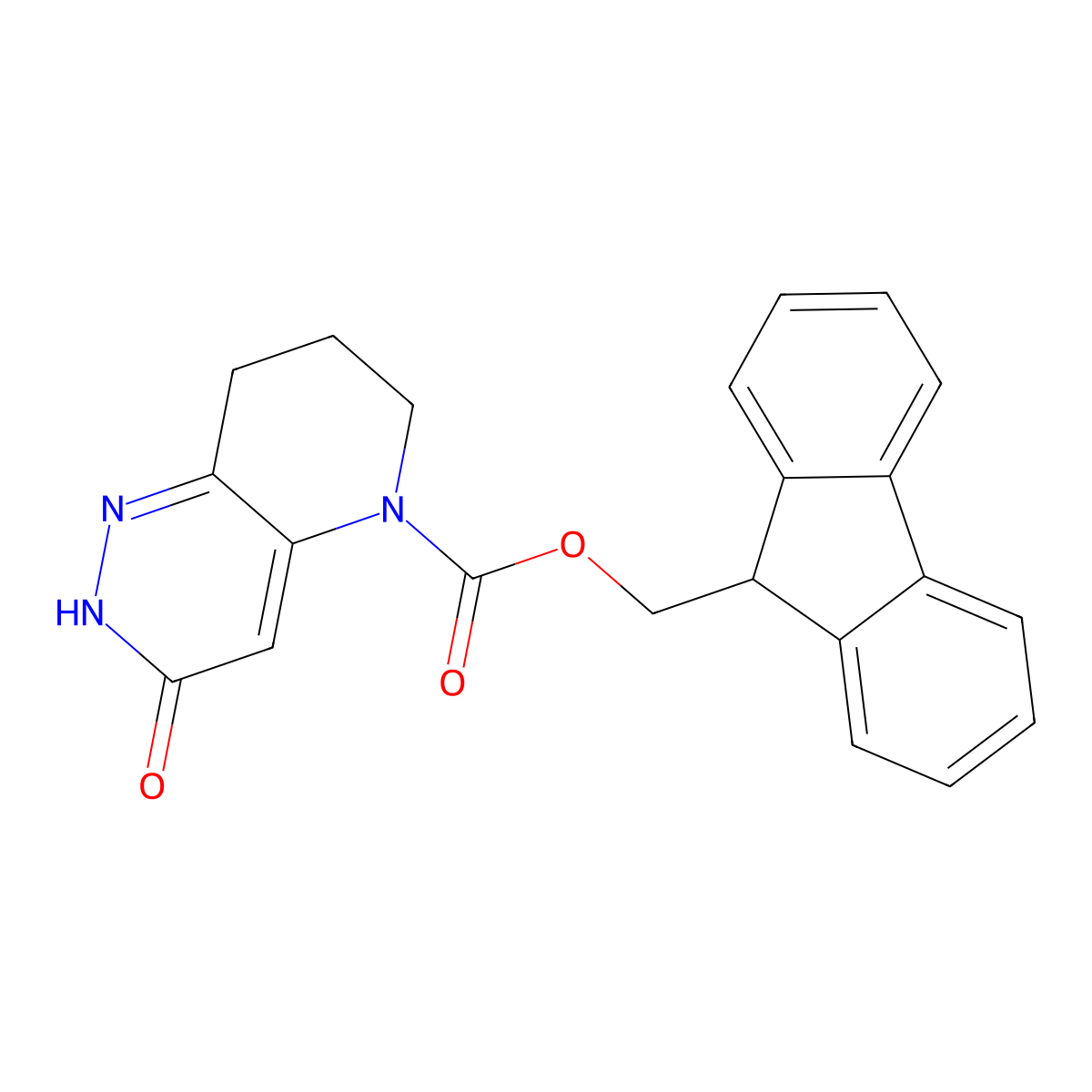 (9H-fluoren-9-yl)methyl 3-hydroxy-5H,6H,7H,8H-pyrido[3,2-c]pyridazine-5-carboxylate molecular structure, CAS 2763911-58-4