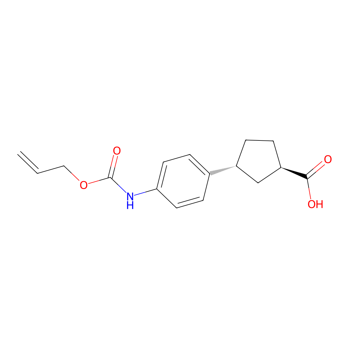 rac-(1R,3R)-3-(4-{[(prop-2-en-1-yloxy)carbonyl]amino}phenyl)cyclopentane-1-carboxylic acid molecular structure, CAS 2763911-66-4