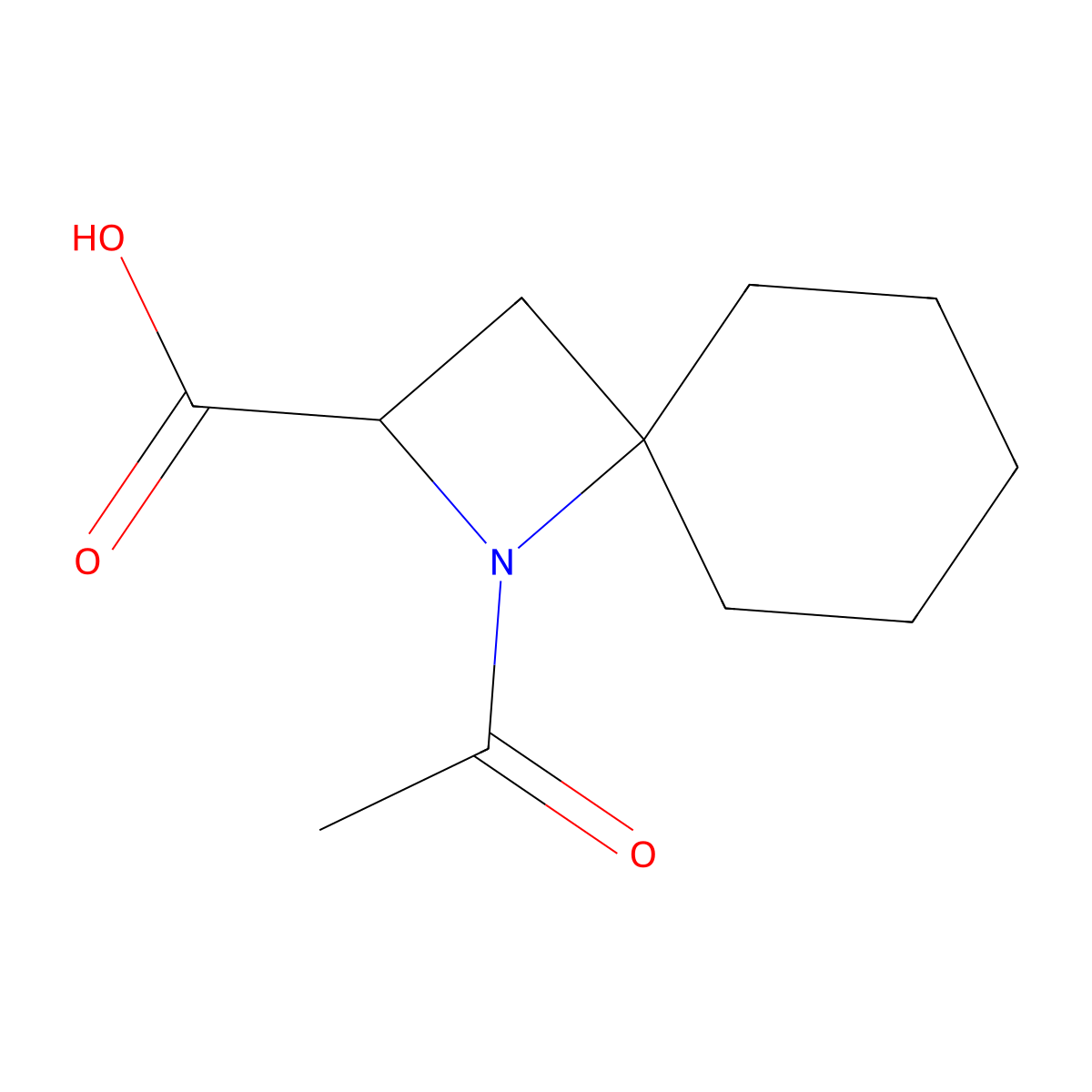 1-Acetyl-1-azaspiro[3.5]nonane-2-carboxylic acid molecular structure, CAS 2763911-69-7