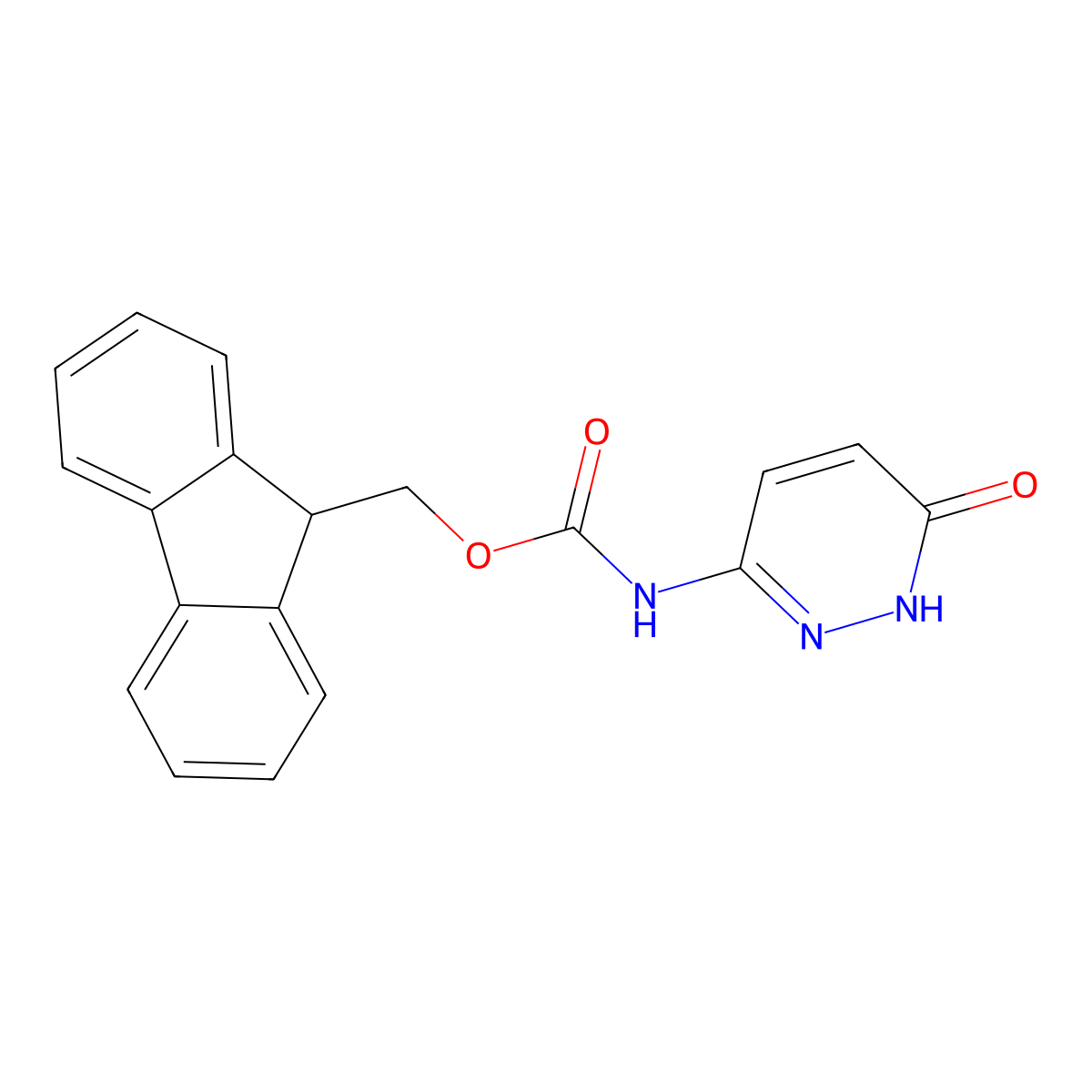 (9H-fluoren-9-yl)methyl N-(6-hydroxypyridazin-3-yl)carbamate molecular structure, CAS 2763911-71-1
