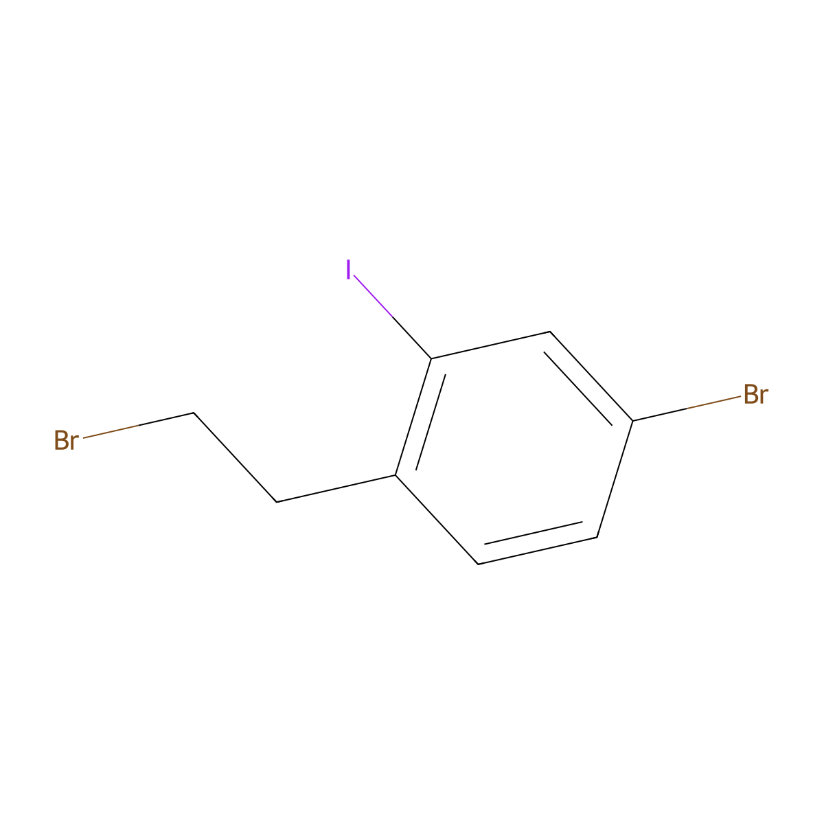4-Bromo-1-(2-bromoethyl)-2-iodobenzene molecular structure, CAS 2763911-73-3