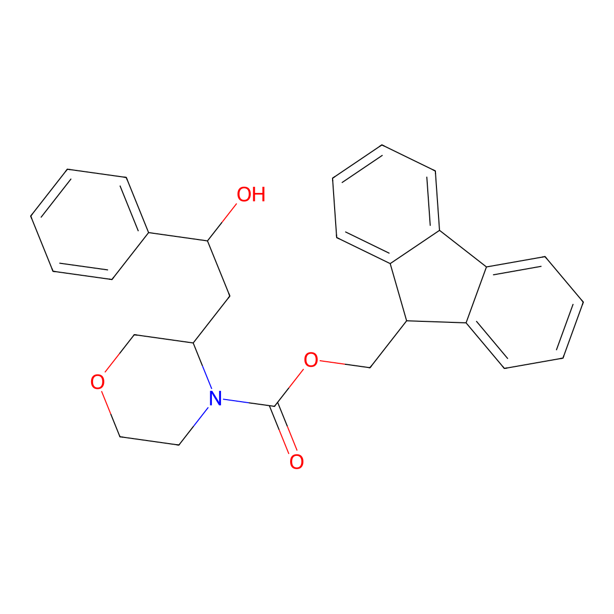(9H-fluoren-9-yl)methyl 3-(2-hydroxy-2-phenylethyl)morpholine-4-carboxylate molecular structure, CAS 2763911-81-3