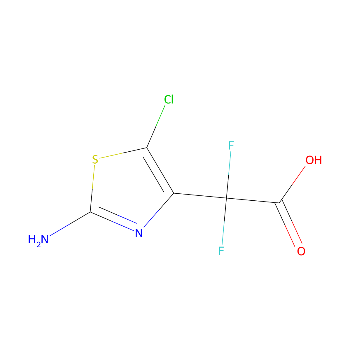 2-(2-Amino-5-chloro-1,3-thiazol-4-yl)-2,2-difluoroacetic acid molecular structure, CAS 2763911-85-7