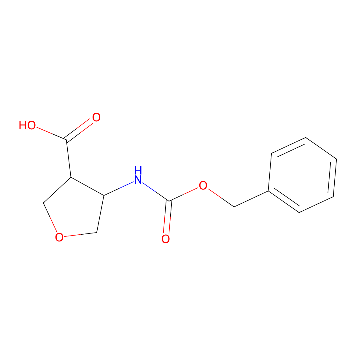 rac-(3R,4R)-4-{[(benzyloxy)carbonyl]amino}oxolane-3-carboxylic acid molecular structure, CAS 2763912-00-9