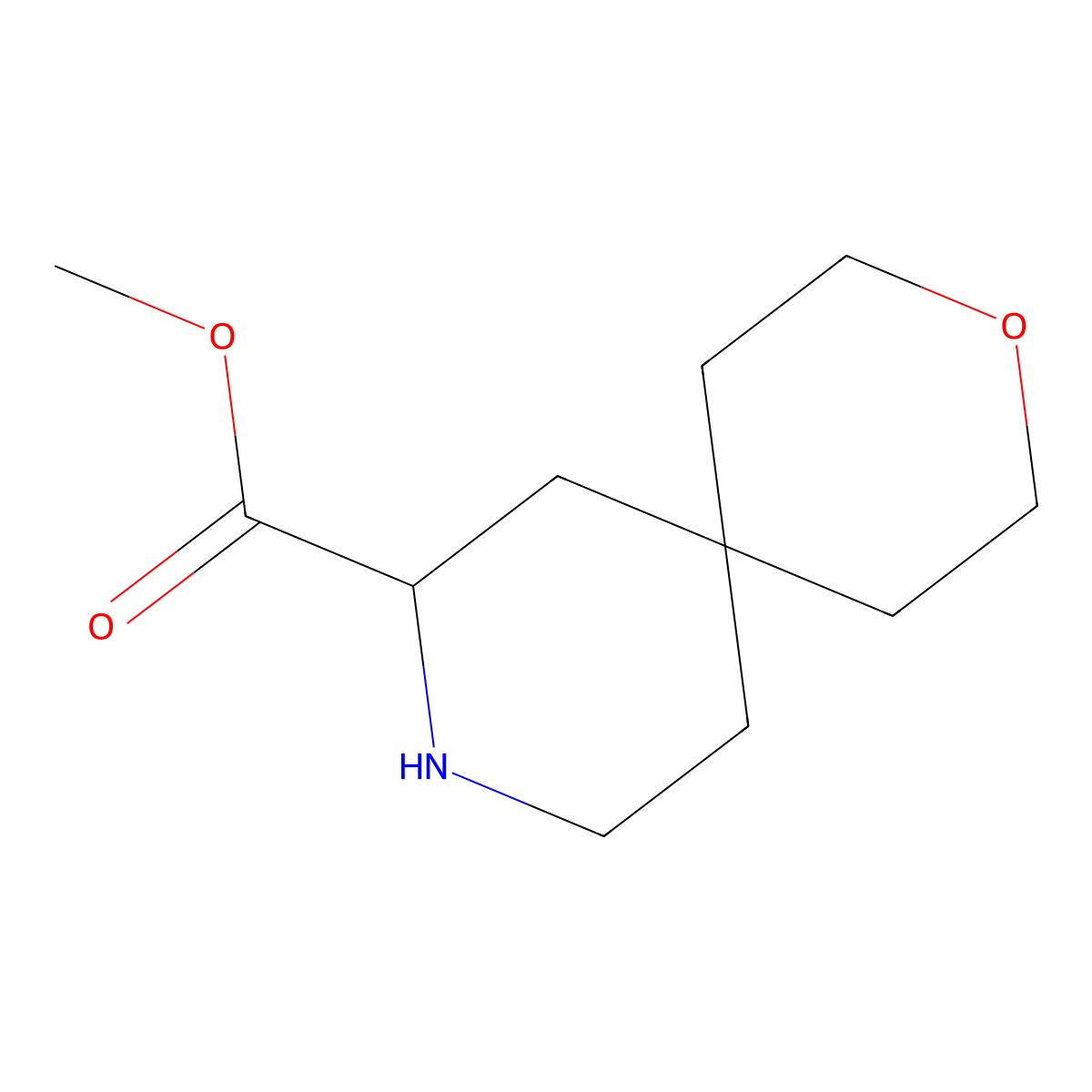 Methyl 3-oxa-9-azaspiro[5.5]undecane-8-carboxylate molecular structure, CAS 2763912-02-1