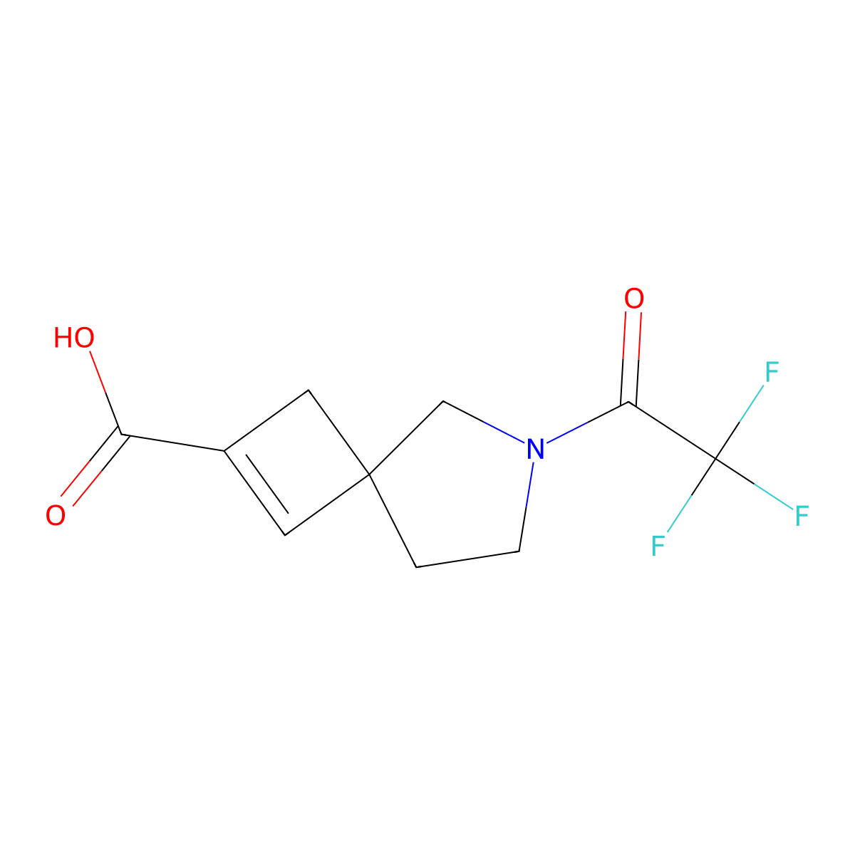 6-(2,2,2-Trifluoroacetyl)-6-azaspiro[3.4]oct-1-ene-2-carboxylic acid molecular structure, CAS 2763912-08-7