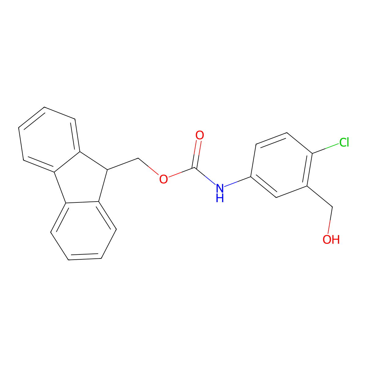 (9H-fluoren-9-yl)methyl N-[4-chloro-3-(hydroxymethyl)phenyl]carbamate molecular structure, CAS 2763912-14-5