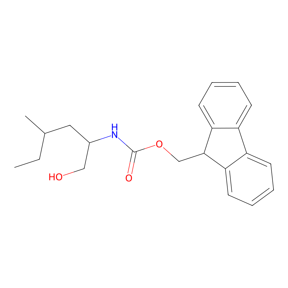 (9H-fluoren-9-yl)methyl N-(1-hydroxy-4-methylhexan-2-yl)carbamate molecular structure, CAS 2763912-25-8