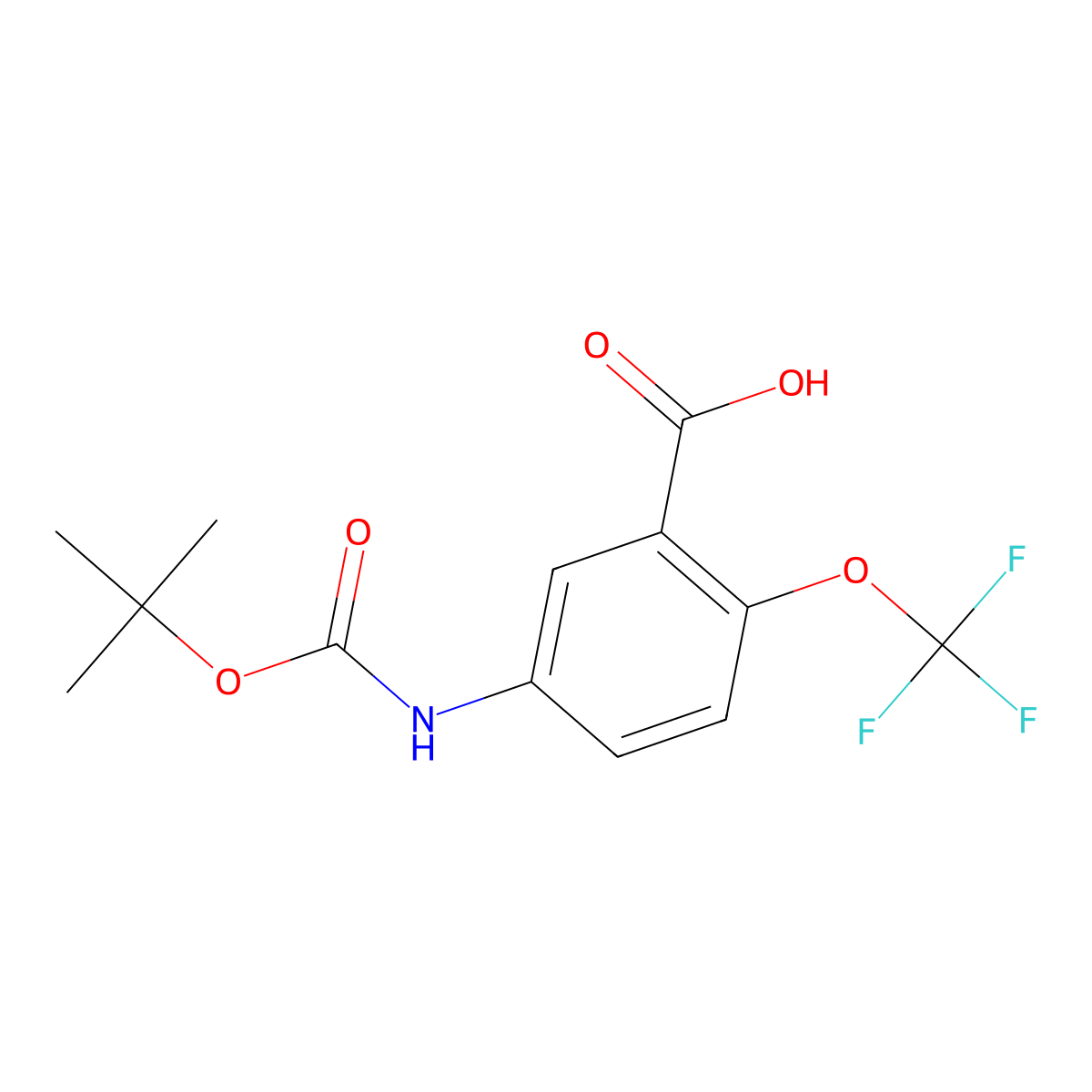 5-{[(Tert-butoxy)carbonyl]amino}-2-(trifluoromethoxy)benzoic acid molecular structure, CAS 2763912-37-2