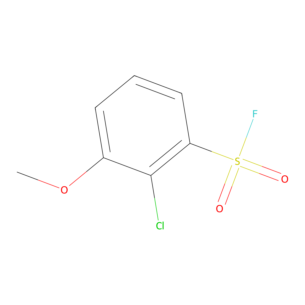 2-Chloro-3-methoxybenzene-1-sulfonyl fluoride molecular structure, CAS 2763912-40-7