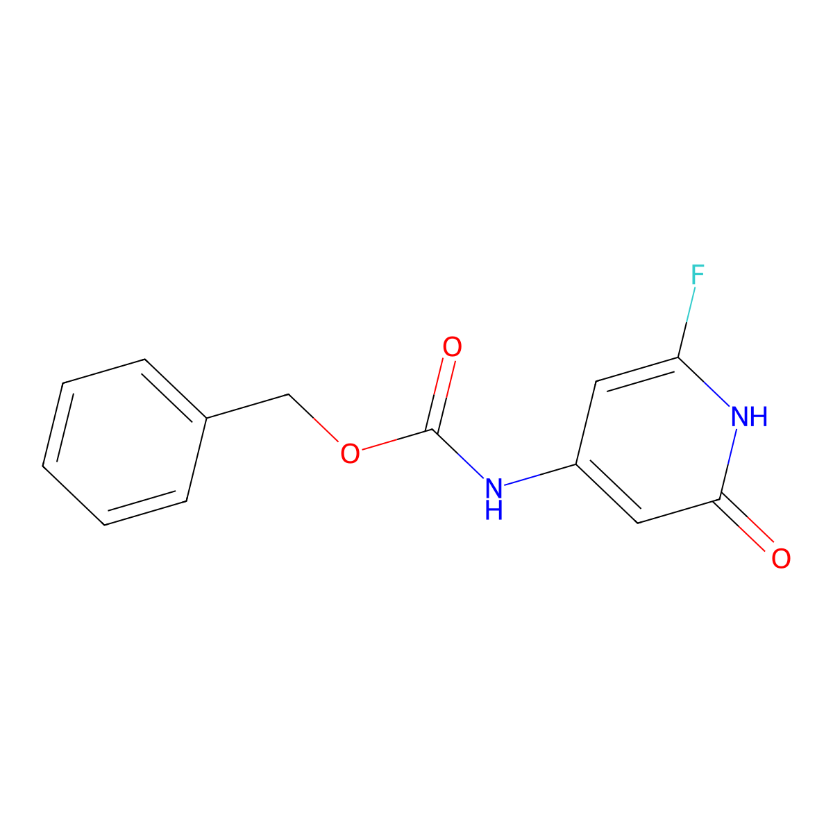 benzyl N-(2-fluoro-6-hydroxypyridin-4-yl)carbamate molecular structure, CAS 2763912-41-8