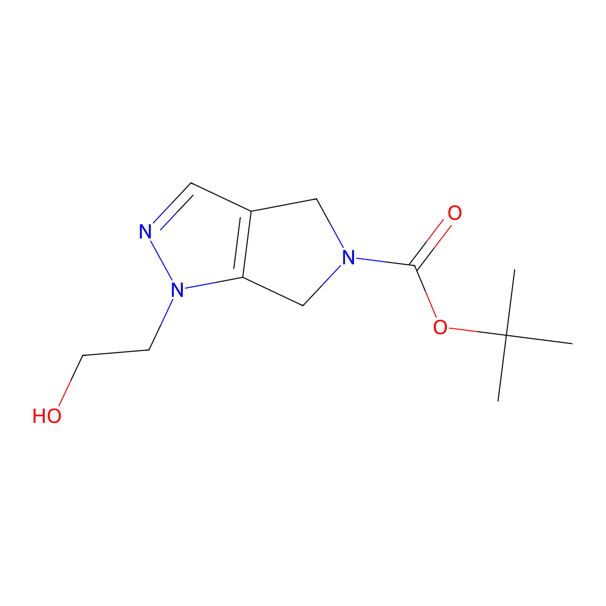 tert-butyl 1-(2-hydroxyethyl)-1H,4H,5H,6H-pyrrolo[3,4-c]pyrazole-5-carboxylate molecular structure, CAS 2763912-44-1